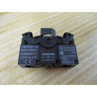 Siemens 3SB3 240-6BA40 Green 3SB32406BA40 W3SB3400-1A, Base & Clip