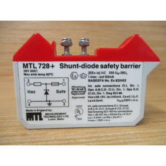 Measurement Technology MTL728+ Shunt-Diode Safety Barrier - New No Box