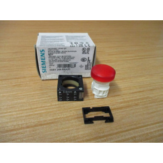 Siemens 3SB3 244-6AA20 Red 3SB32446AA20 W Base & Clip
