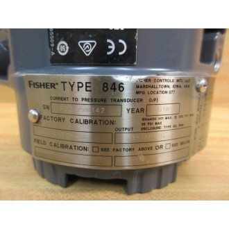 Fisher Controls 846 Current To Pressure Transducer - New No Box