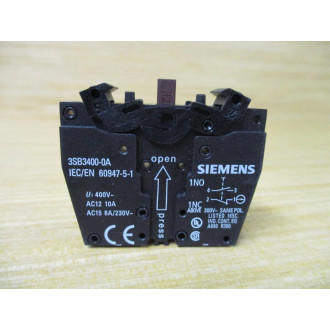 Siemens 3SB3 201-0AA41 Green 3SB32010AA41 W 3SB3400-0A, Base & Clip