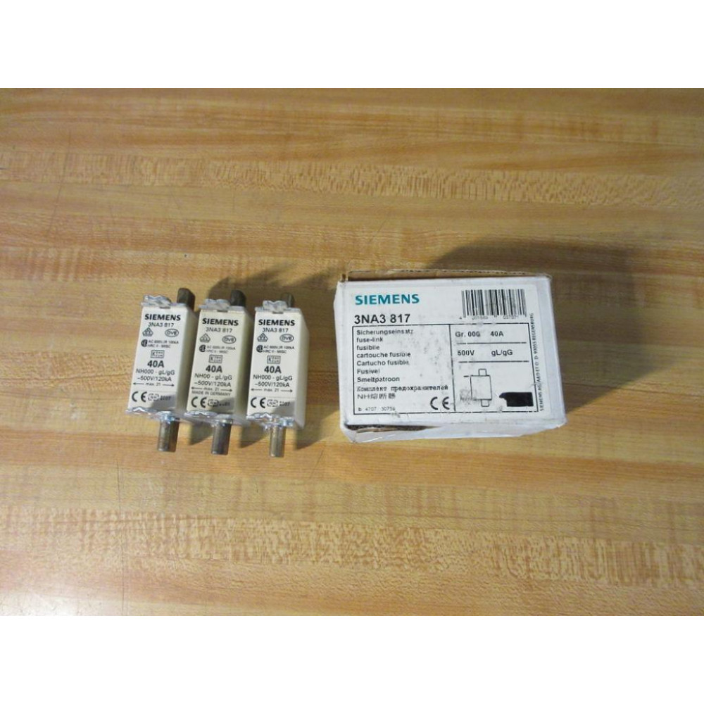 Siemens 3NA3 817 Fuse Link 3NA3817 (Pack of 3)