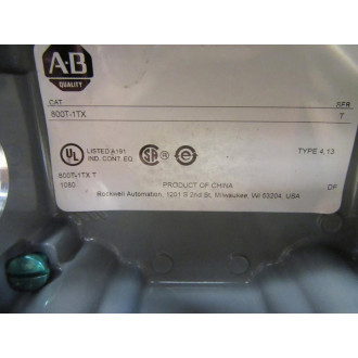Allen Bradley 800T-1TX Electrical Enclosure - Used