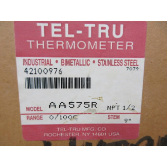 Tel-Tru AA575R 5" S.S. Adjustable Thermometer 0-100° C - 9" Stem