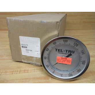Tel-Tru AA575R 5" S.S. Adjustable Thermometer 0-200° C - 12" Stem
