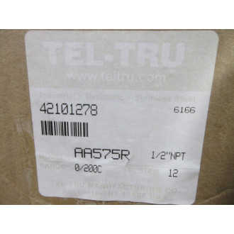 Tel-Tru AA575R 5" S.S. Adjustable Thermometer 0-200° C - 12" Stem