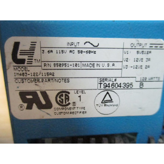 LH Research 850951-101 Power Supply IM403-122115A2 - Used