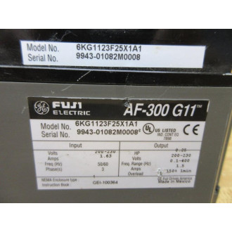 Fuji Electric 6KG1123F25X1A1 AF-300 G11 AC Drive - Used