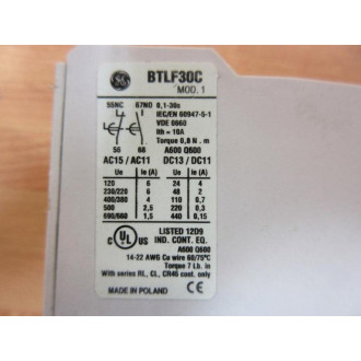 General Electric BTLF30C Time Delay Relay - Used