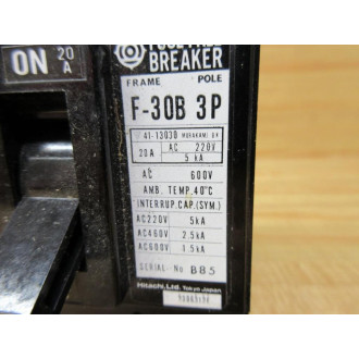 Hitachi F-30B Fuse Free Circuit Breaker F30B - New No Box