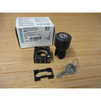 Siemens 3SB3 000-4AD01 Switch 3SB30004AD01 W Base, Clip & Key