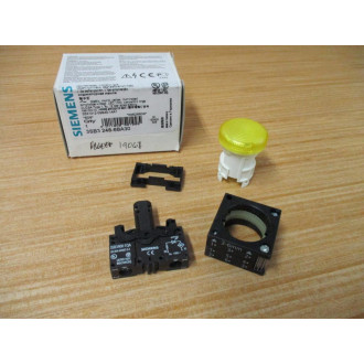 Siemens 3SB3 248-6BA30 Yellow 3SB32486BA30 W 3SB3400-0QA, Base & Clip