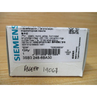 Siemens 3SB3 248-6BA30 Yellow 3SB32486BA30 W 3SB3400-0QA, Base & Clip