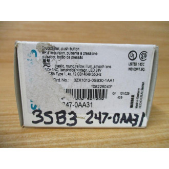 Siemens 3SB3 247-0AA31 Yellow 3SB32470AA31 Complete