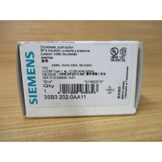 Siemens 3SB3 202-0AA11 Black 3SB32020AA1 W Base & Clip