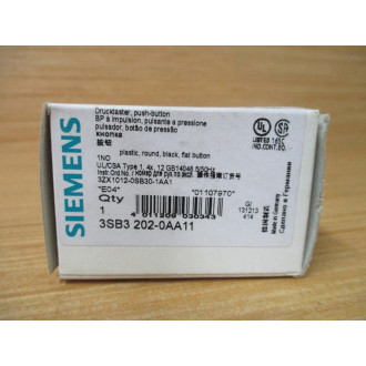 Siemens 3SB3 202-0AA11 Black 3SB32020AA1 W 3SB3400-0B, Base & Clip