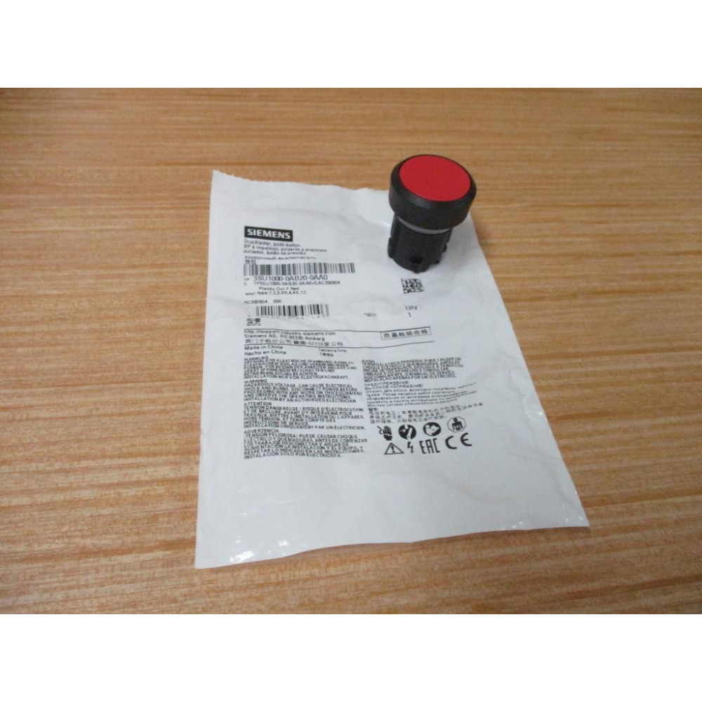 Siemens 3SU1000-0AB20-0AA0 Red 3SU10000AB200AA0