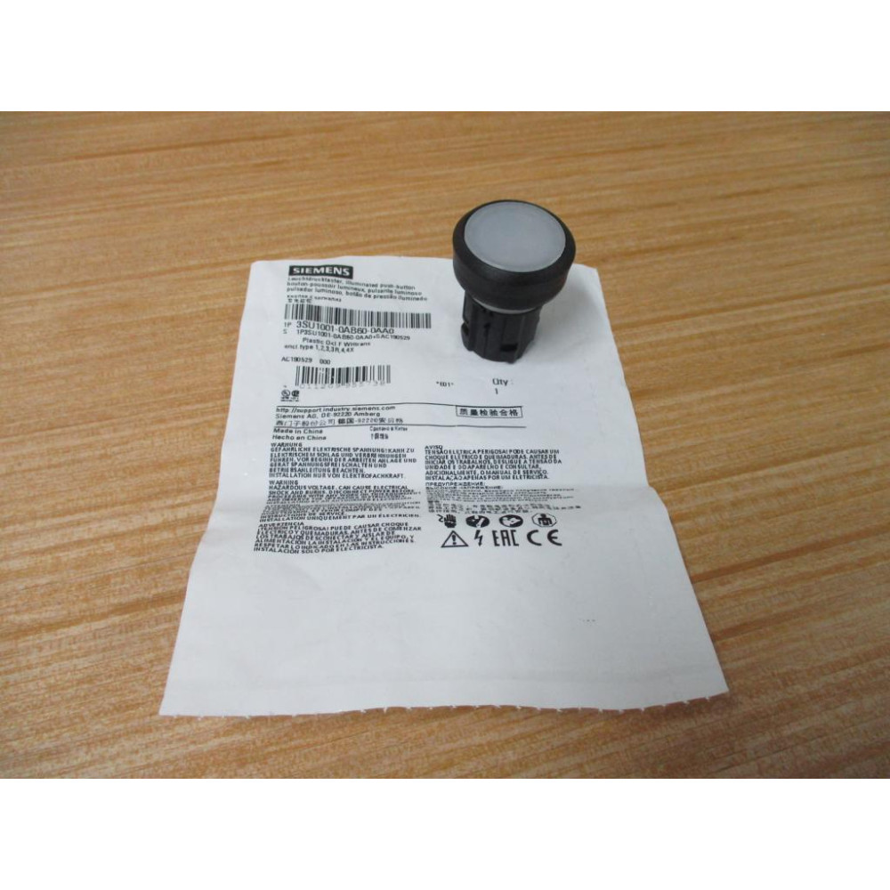 Siemens 3SU1001-0AB60-0AA0 White 3SU1010AB600AA0