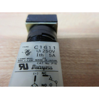 Maruyasu C1611 Push Button Contact Block C161-11 White Push Button - New No Box