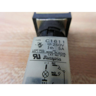 Maruyasu C1611 Push Button Contact Block C161-11 Yellow Push Button - New No Box