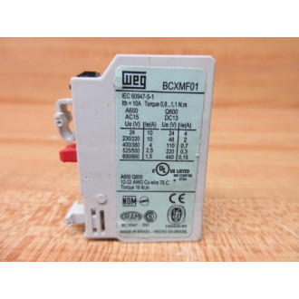 WEG BCXMF01 Auxiliary Contact - New No Box