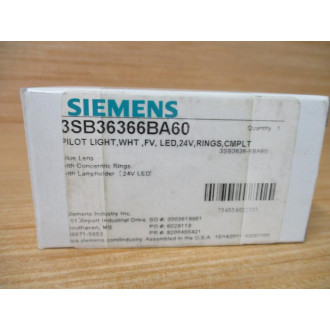 Siemens 3SB3 636-6BA60 White 3SB36366BA60 W Base & Clip