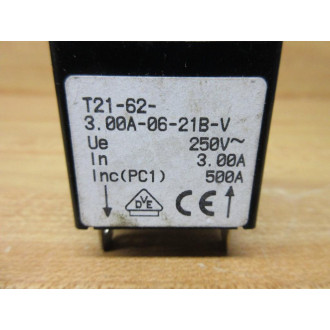 SensataAirpax T21-62-3.00A-06-21B-V Magnetic Hydraulic Circuit Breaker T2162300A0621BV - Used