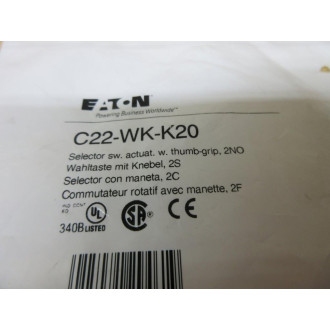Eaton C22-WK-K20 Selector Switch C22WKK20