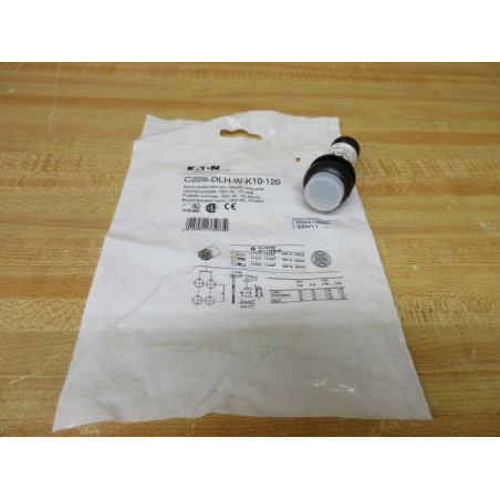 Eaton C22S-DLH-W-K10-120 Illuminated Push Button C22SDLHWK10120