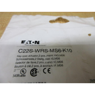 Eaton C22S-WRS-MS6-K10 Selector Switch C22SWRSMS6K10