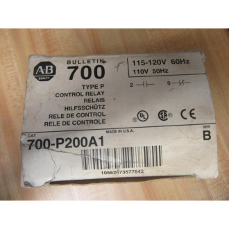Allen Bradley 700-P200A1 Control Relay 700P200A1 Series B