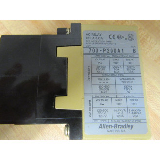 Allen Bradley 700-P200A1 Control Relay 700P200A1 Series B