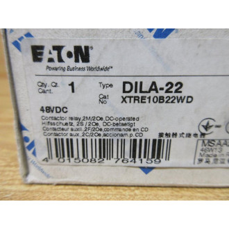 Eaton DILA-22-48VDC Moeller Contactor Relay XTRE10B22WD