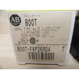 Allen Bradley 800T-FXP26RD4 Push Pull Switch