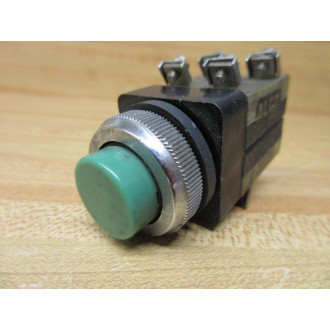 Alco SW-251 Emerson Pushbutton Switch SW251 Green Push Button - Used