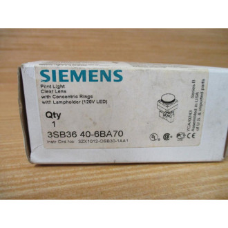 Siemens 3SB36 40-6BA70 Clear 3SB36406BA70 W 3SB3400-1A, Base & Clip