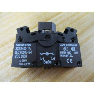 Siemens 3SB36 40-6BA70 Clear 3SB36406BA70 W 3SB3400-1A, Base & Clip