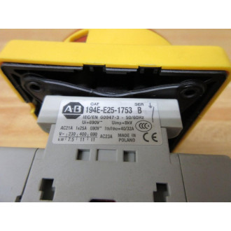 Allen Bradley 194E-E25-1753 Load Switch WOperator - Used