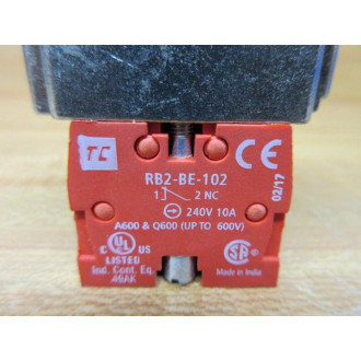 Shamrock RB2-BE-102 Contact Block RB2BE102 Red WE-Stop Button - New No Box