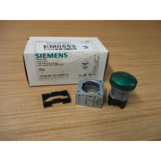 Siemens 3SB36 40-6BB70 Green 3SB36406BB70 W Base & Clip