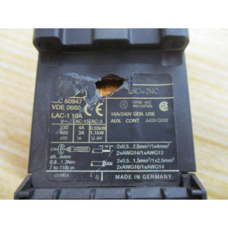 Siemens 3TH2-022-0BB4 Relay 3TH2022E Chipped - Used