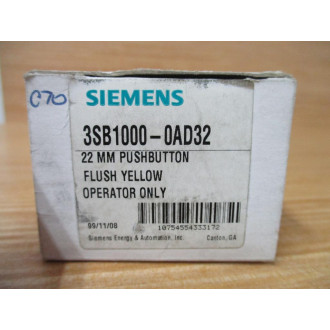 Siemens 3SB1000-0AD32 Yellow Pushbutton 3SB10000AD32