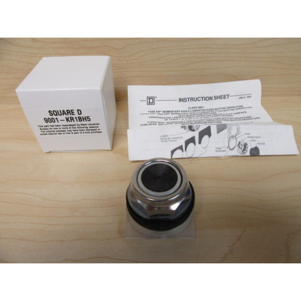 Square D 9001-KR1BH5 Black Push Button 9001KR1BH5
