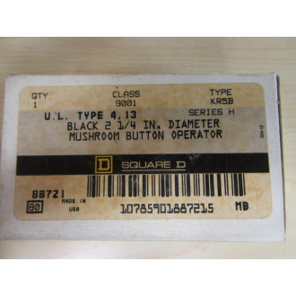 Square D 9001-KR5B Push Button Switch WButton
