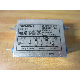 Siemens B84115-E-B30 Power Line EMIEMC Filter - Used