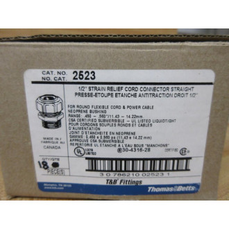 Thomas And Betts 2523 ABB Strain Relief Cord 12" (Pack of 18)