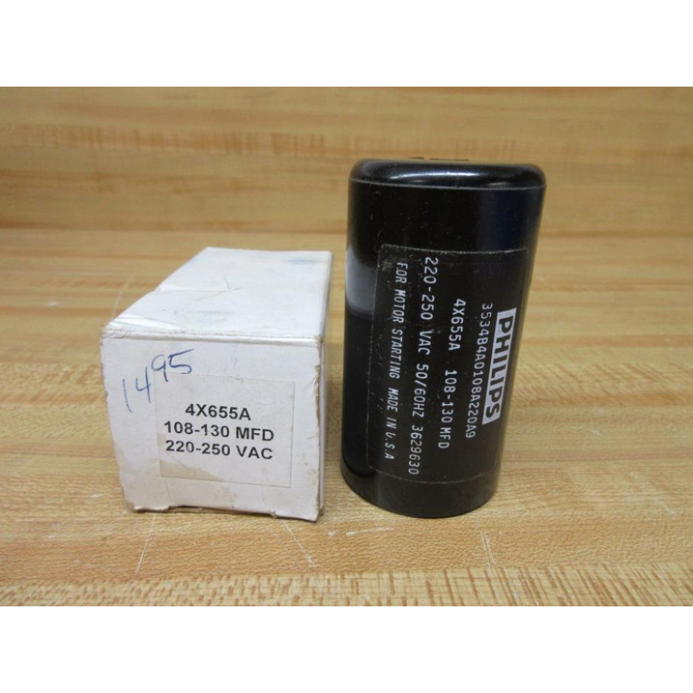 Philips 4X655A Motor Starting Capacitor 3534B4A0108A220A9