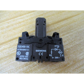 Siemens 3SB3 252-6BA40 Green 3SB32526BA40 w Base & Clip