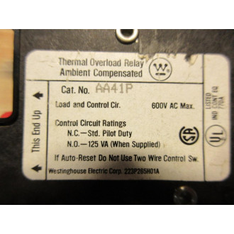 Westinghouse AA41P Overload Relay - New No Box