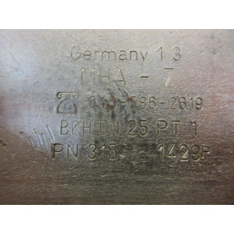 MHA BKH-DN25 Ball Valve BKHDN25 - Used
